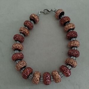 Handmade Sparkling Rose Gold and Copper Bead Bracelet